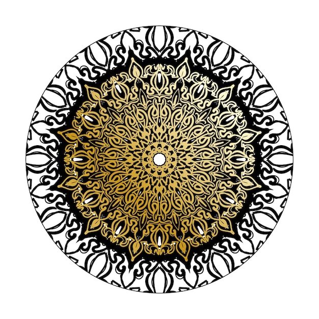 Decoración de mandala dibujada a mano en un adorno étnico oriental