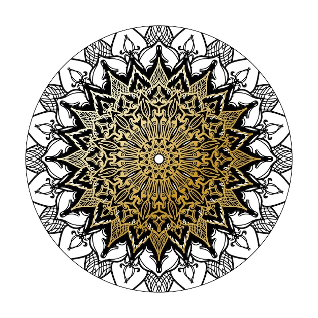 Decoración de mandala dibujada a mano en un adorno étnico oriental
