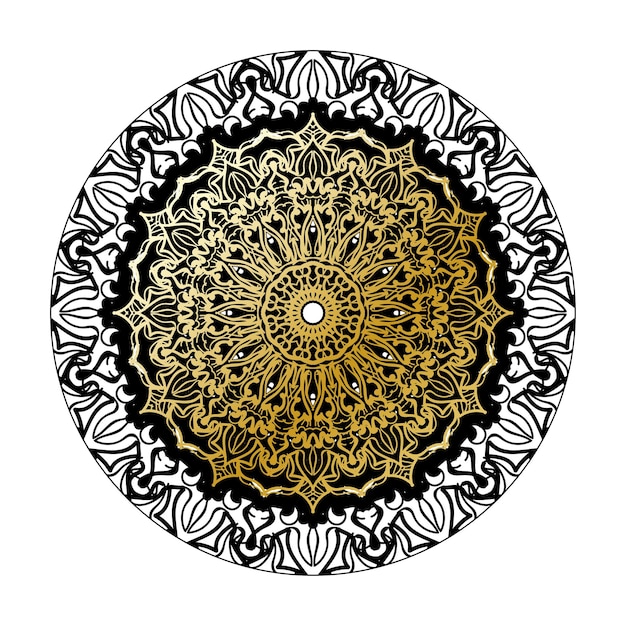 Decoración de mandala dibujada a mano en un adorno étnico oriental