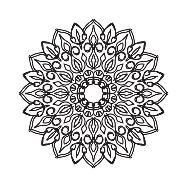 Decoración de mandala dibujada a mano en un adorno étnico oriental