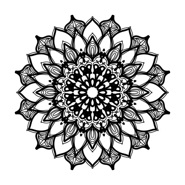 Decoración de mandala dibujada a mano en un adorno étnico oriental