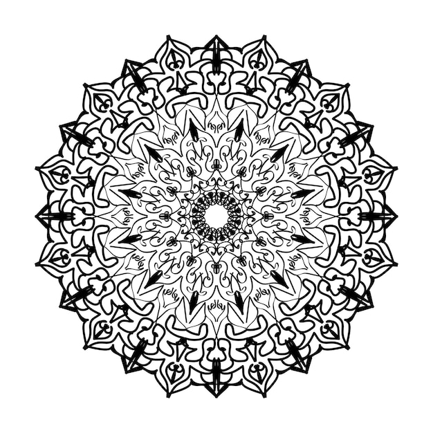 Decoración de mandala dibujada a mano en un adorno étnico oriental