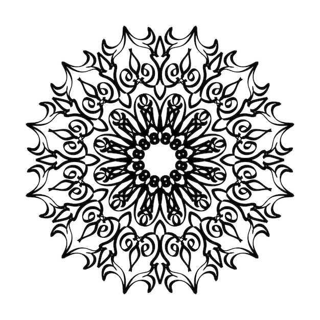 Decoración de mandala dibujada a mano en un adorno étnico oriental