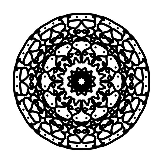 Decoración de mandala dibujada a mano en un adorno étnico oriental