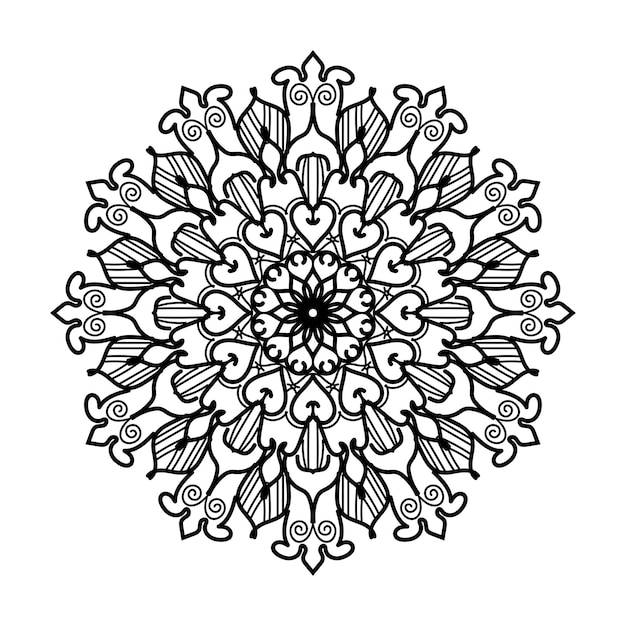 Decoración de mandala dibujada a mano en un adorno étnico oriental