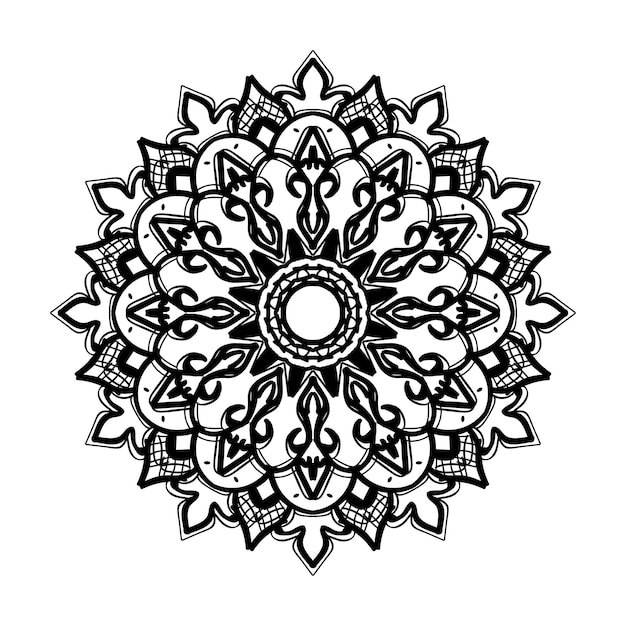 Decoración de mandala dibujada a mano en un adorno étnico oriental