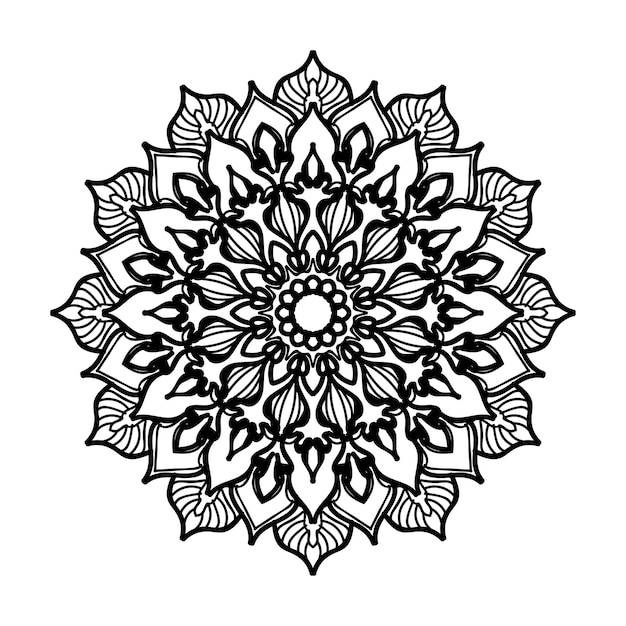 Decoración de mandala dibujada a mano en un adorno étnico oriental