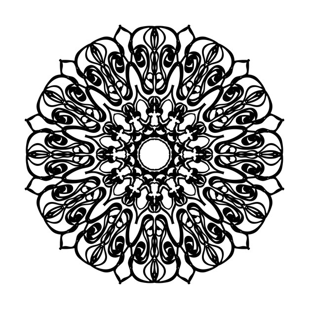 Decoración de mandala dibujada a mano en un adorno étnico oriental