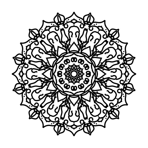 Decoración de mandala dibujada a mano en un adorno étnico oriental