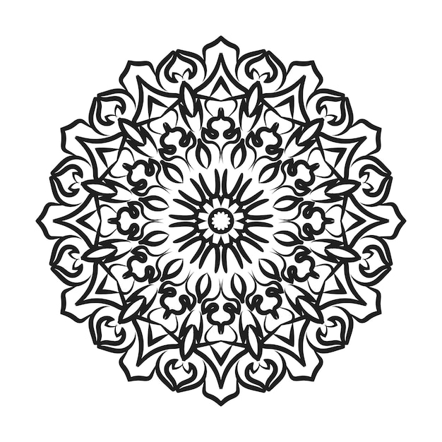 Decoración de mandala dibujada a mano en un adorno étnico oriental