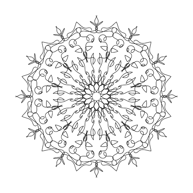 Decoración de mandala dibujada a mano en un adorno étnico oriental