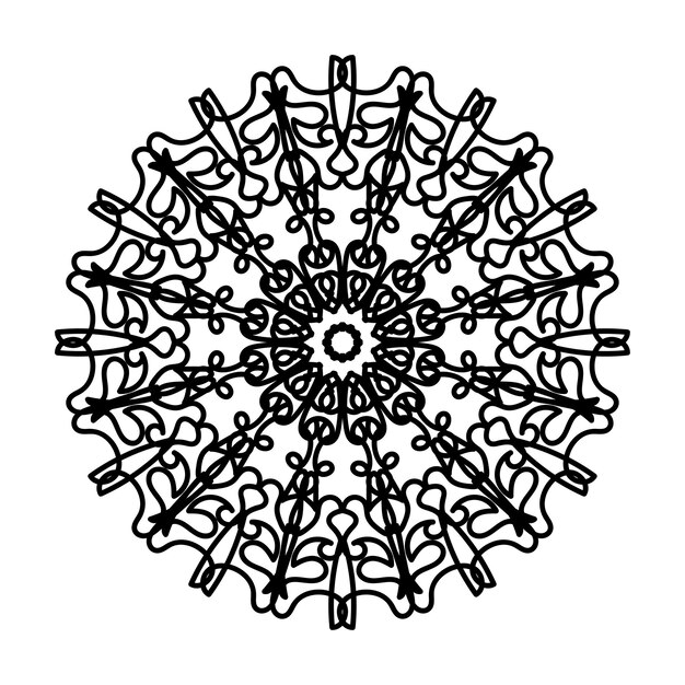 Decoración de mandala dibujada a mano en un adorno étnico oriental