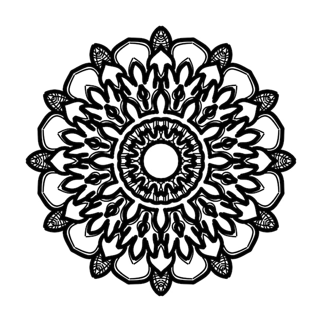 Decoración de mandala dibujada a mano en un adorno étnico oriental
