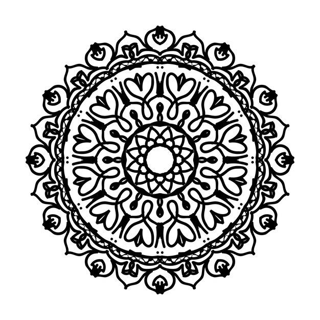 Decoración de mandala dibujada a mano en un adorno étnico oriental