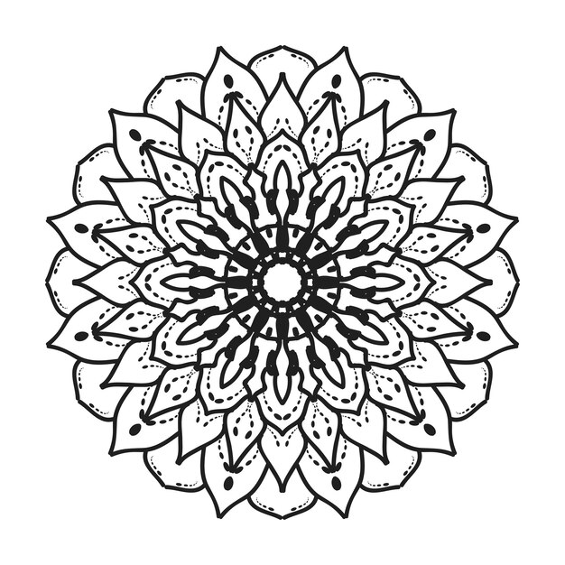 Decoración de mandala dibujada a mano en un adorno étnico oriental