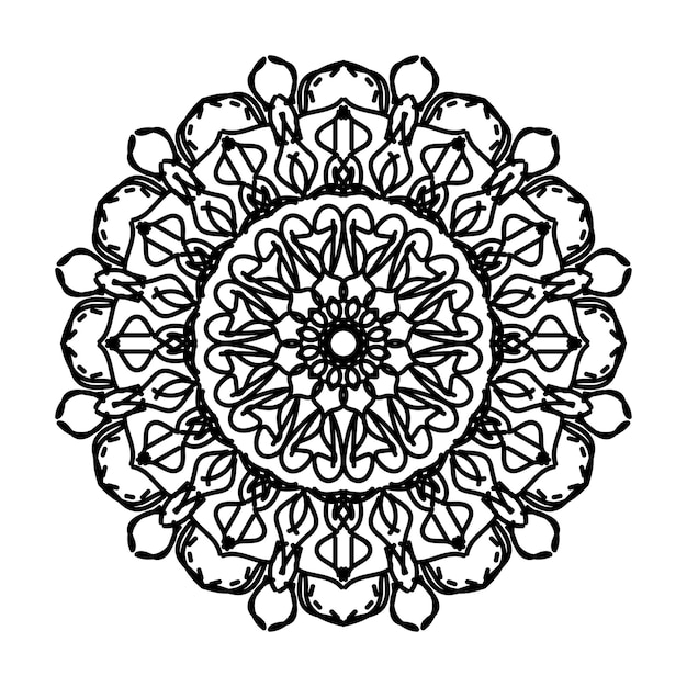 Decoración de mandala dibujada a mano en un adorno étnico oriental
