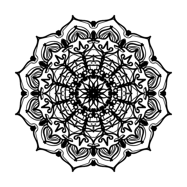 Decoración de mandala dibujada a mano en un adorno étnico oriental