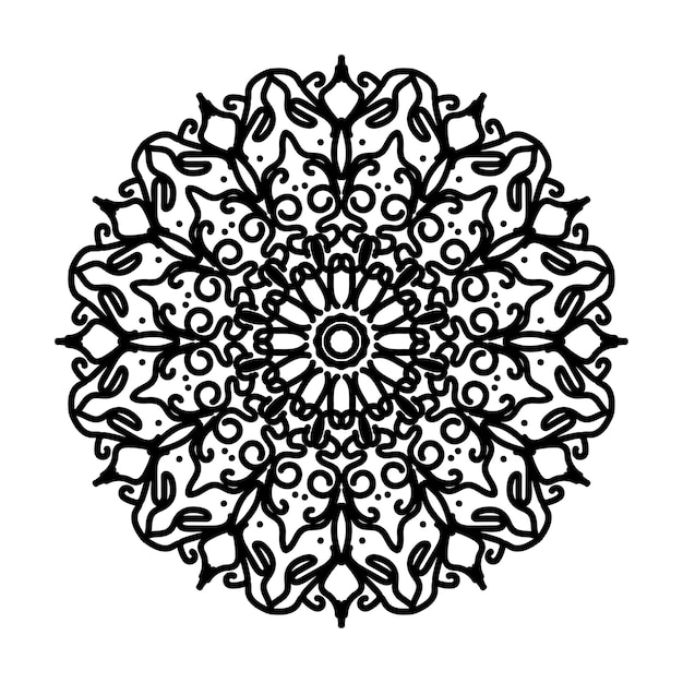 Decoración de mandala dibujada a mano en un adorno étnico oriental