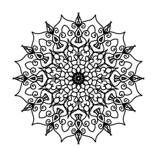 Decoración de mandala dibujada a mano en un adorno étnico oriental