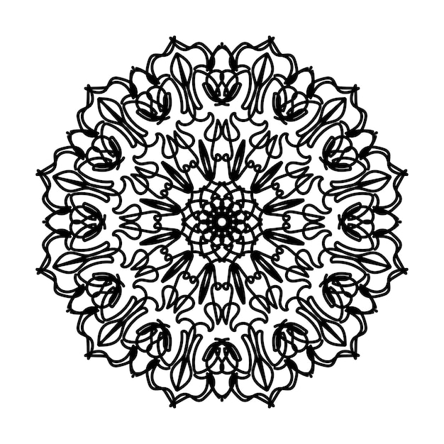 Decoración de mandala dibujada a mano en un adorno étnico oriental