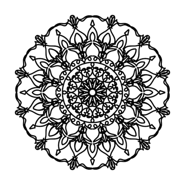 Decoración de mandala dibujada a mano en un adorno étnico oriental