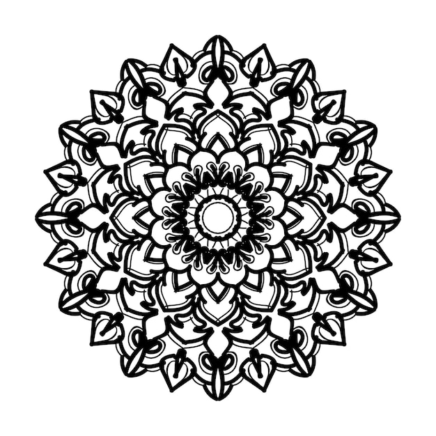 Decoración de mandala dibujada a mano en un adorno étnico oriental