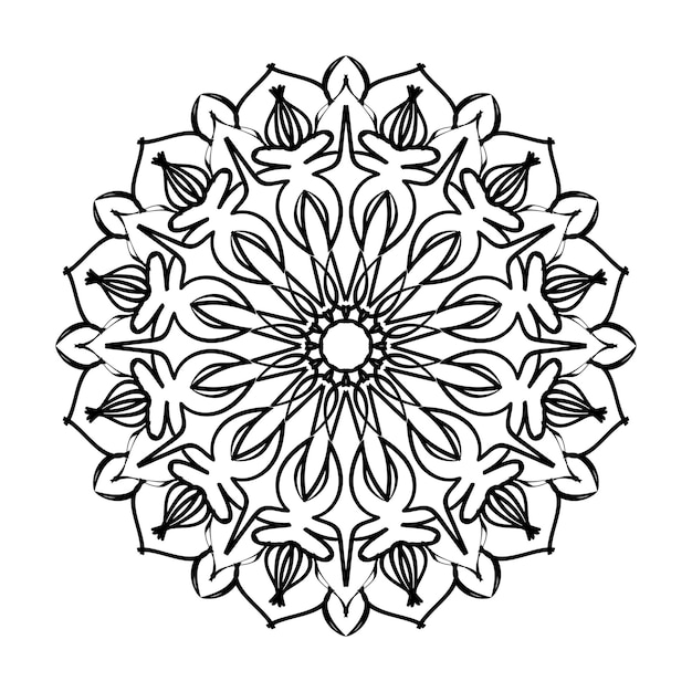 Decoración de mandala dibujada a mano en adorno de garabato oriental étnico