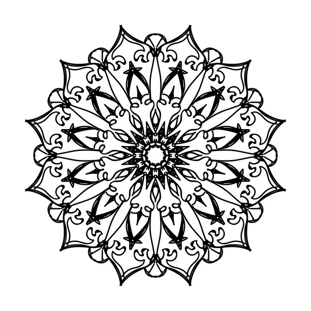 Decoración de mandala dibujada a mano en adorno de garabato oriental étnico