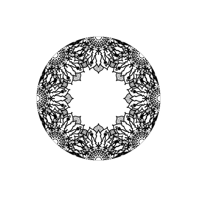 Decoración de mandala dibujada a mano en adorno de garabato oriental étnico