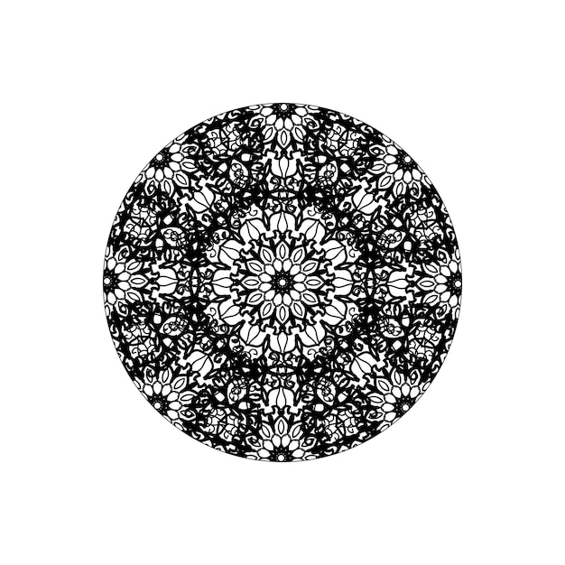 Decoración de mandala dibujada a mano en adorno de garabato oriental étnico