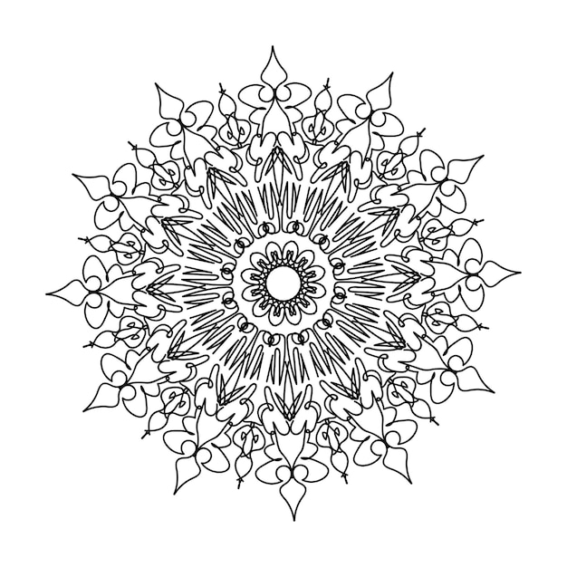 Decoración de mandala dibujada a mano en adorno de garabato oriental étnico