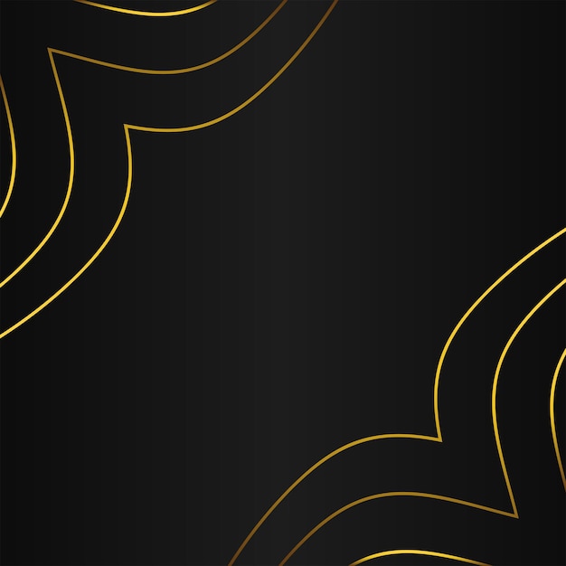 decoración de marco de línea dorada sobre diseño de fondo negro