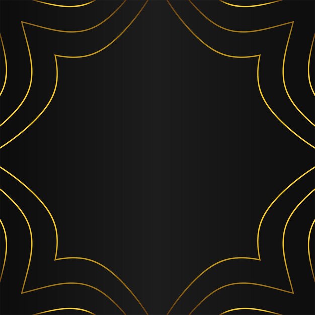 decoración de marco de línea dorada sobre diseño de fondo negro