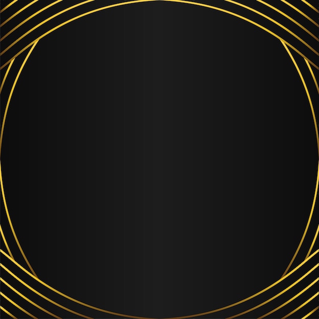decoración de marco de línea dorada sobre diseño de fondo negro