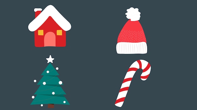 Decoración de Navidad y celebración Ornamento Ilustración Iconos