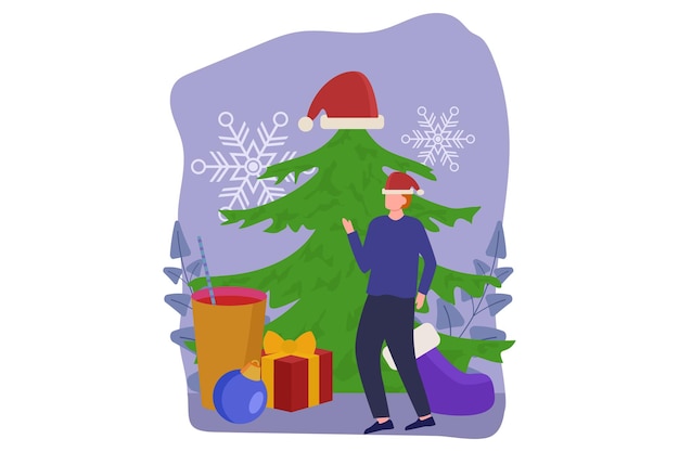 Decoración de Navidad Ilustración de diseño plano
