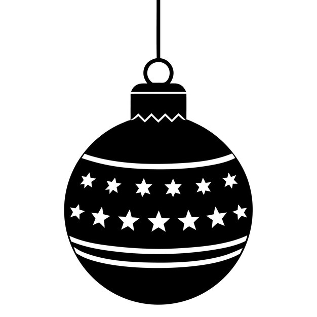 decoración de navidad ornamento ilustración en blanco y negro