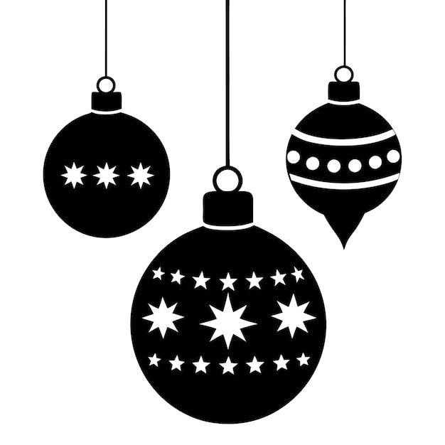 decoración de navidad ornamento ilustración en blanco y negro