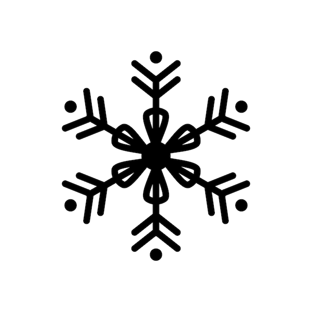 Vector decoración navideña de copos de nieve icono aislado