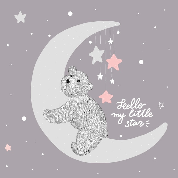 Decoración niña estrella oso