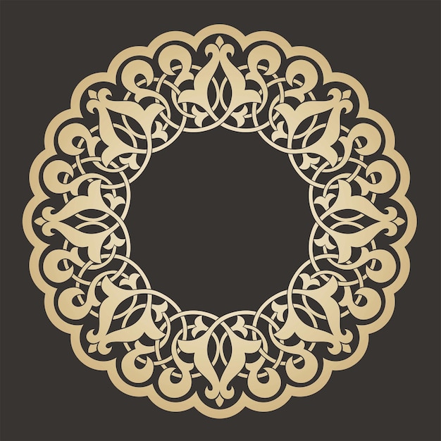 Decoración oriental patrón islámico diseño de estilo redondo con motivos árabes turcos