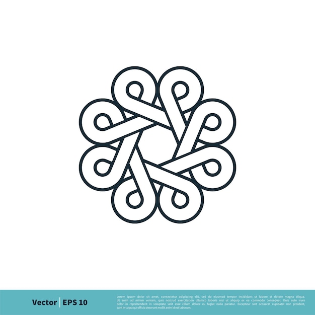 Decoración Ornamental Icono Vector Logo Plantilla Ilustración Diseño Vector EPS 10
