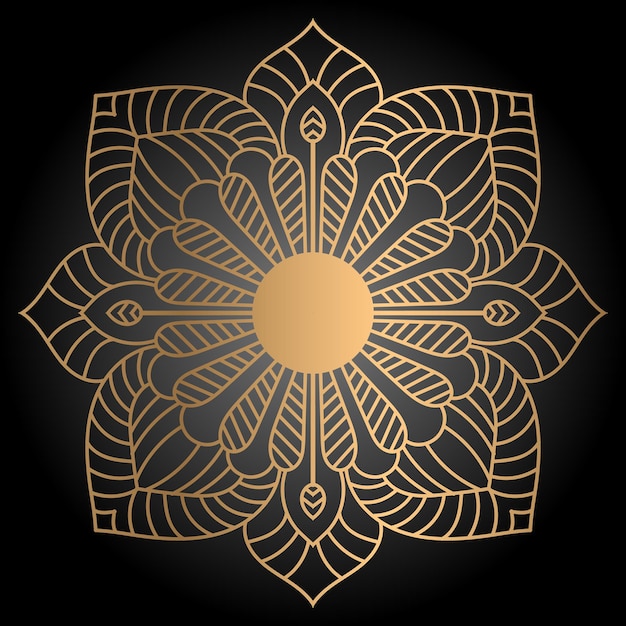 Vector decoración de ornamento de fondo de mandala de lujo