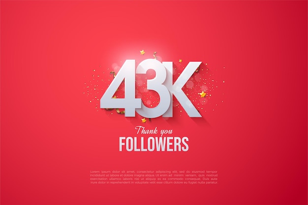 decoración de papel de aluminio dorado para la celebración de 43k seguidores.