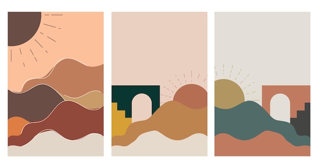 Decoración de pared bohemia abstracta neutra