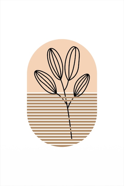 Decoración de pared con formas boho botánicas imprimibles