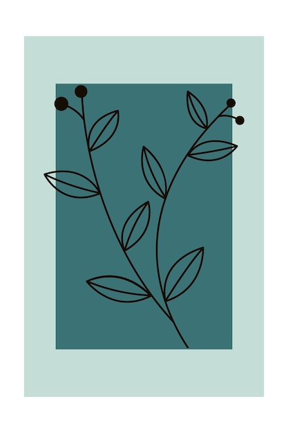 Vector decoración de pared con formas boho botánicas imprimibles