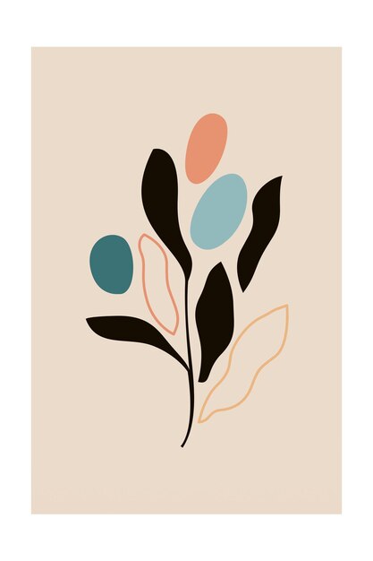 Decoración de pared con formas boho botánicas imprimibles