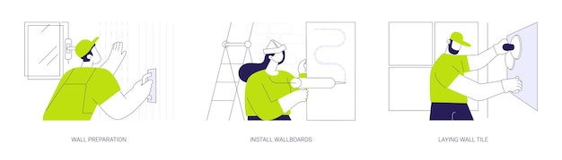 Decoración de paredes ilustraciones vectoriales de conceptos abstractos
