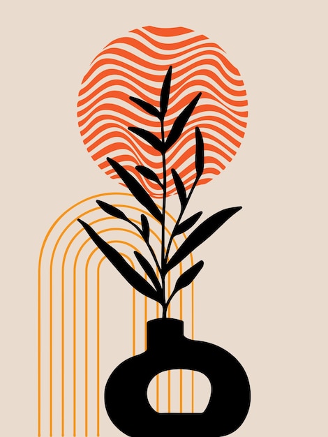 Decoración de paredes de tema tropical de fondo abstracto minimalista